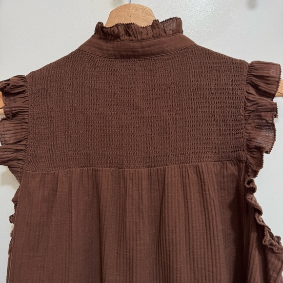 J. Crew Soft Cotton Gauze Ruffle Garden Top Medium - Picture 7 of 11